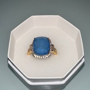 Sophisticated Women's Blue and Gold Ring
